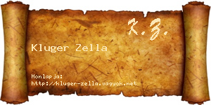 Kluger Zella névjegykártya